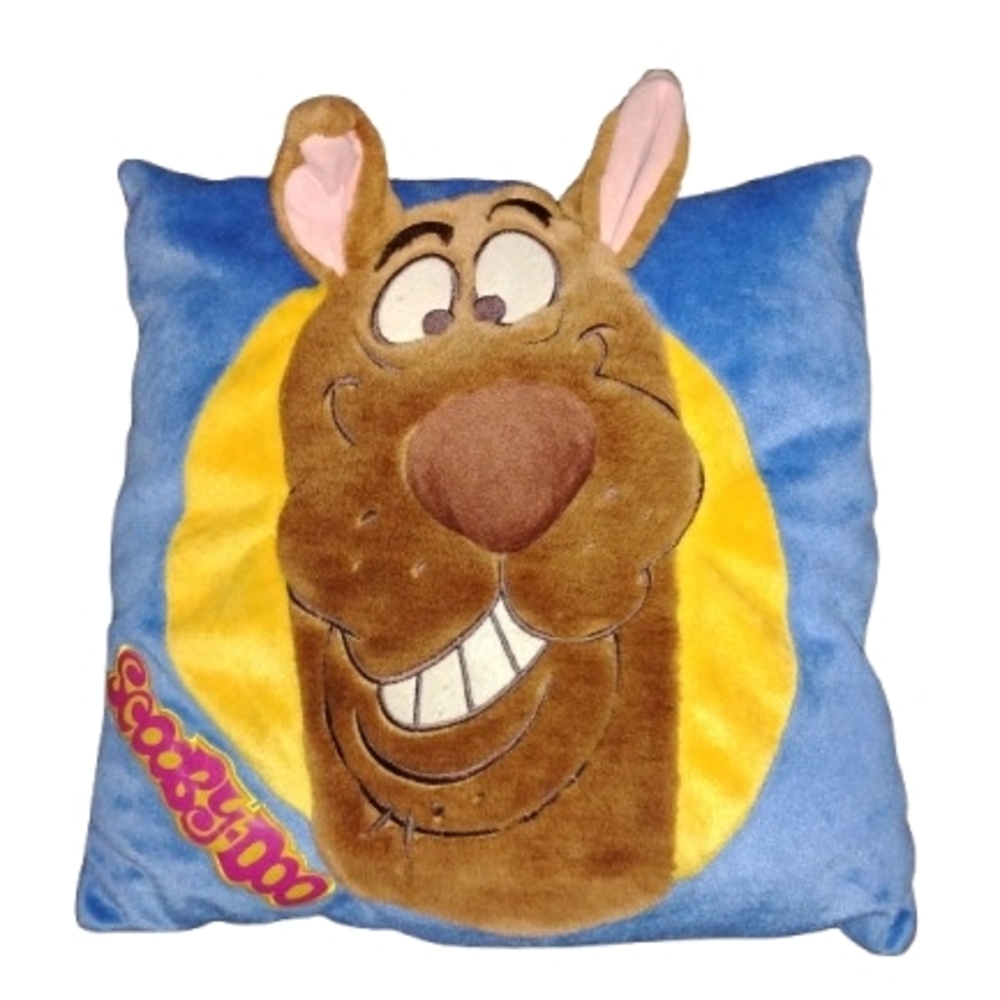 Vintage 2001 Scooby Doo Plush Pillow 14" 3D Ears Cartoon Network Throw Pillow